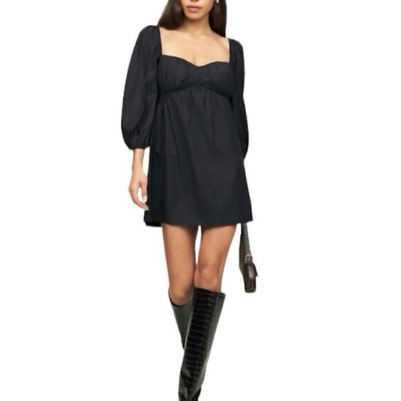 REFORMATION Farley Dress in Black Size US 12 - Picture 1 of 5
